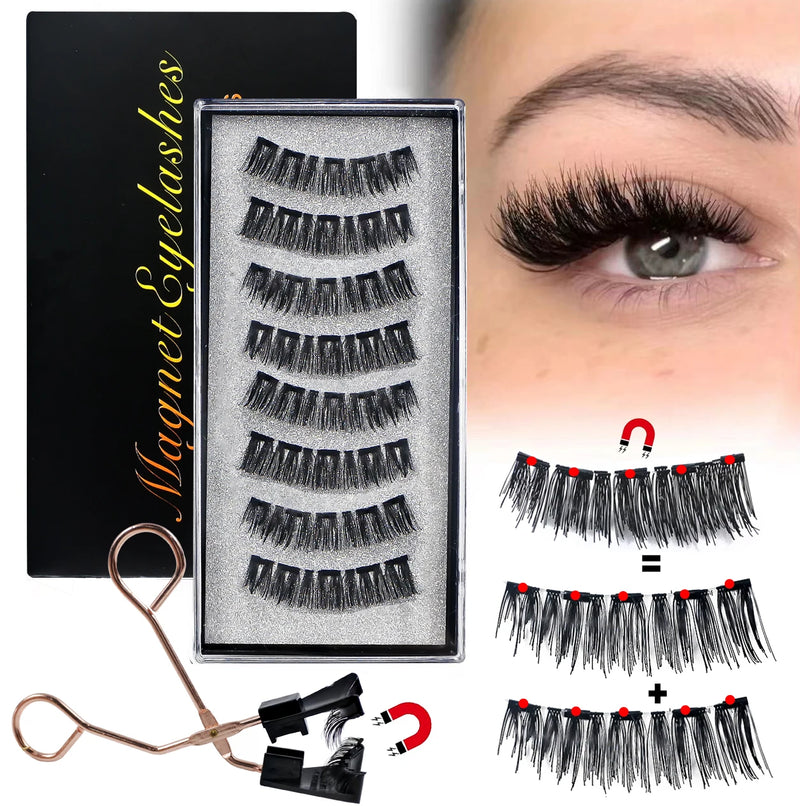 Cílios Magnéticos – Reutilizáveis, Sem Cola, Efeito Natural com Aplicador | Kit com 8 Peças e 5 Ímãs