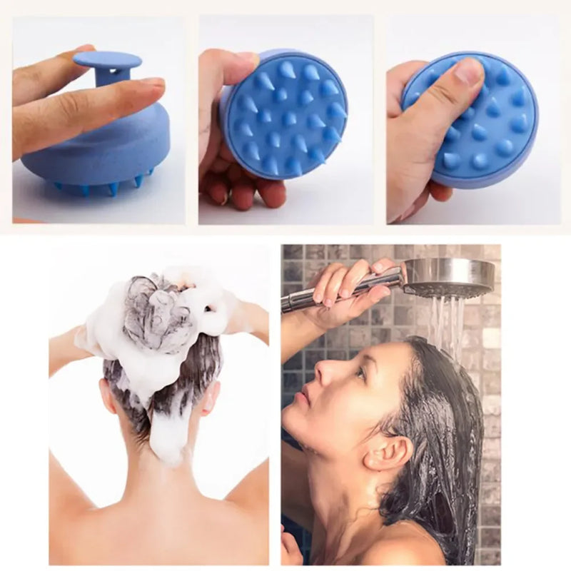 Escova Massageadora de Silicone para Couro Cabeludo – Limpeza Profunda e Relaxamento Diário